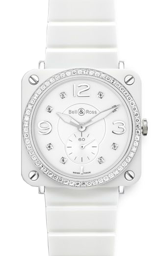Bell Ross Aviation Instruments Watches White BR-S-WHITE-CERAMIC-PHANTOM-DIAMOND-CB Watch