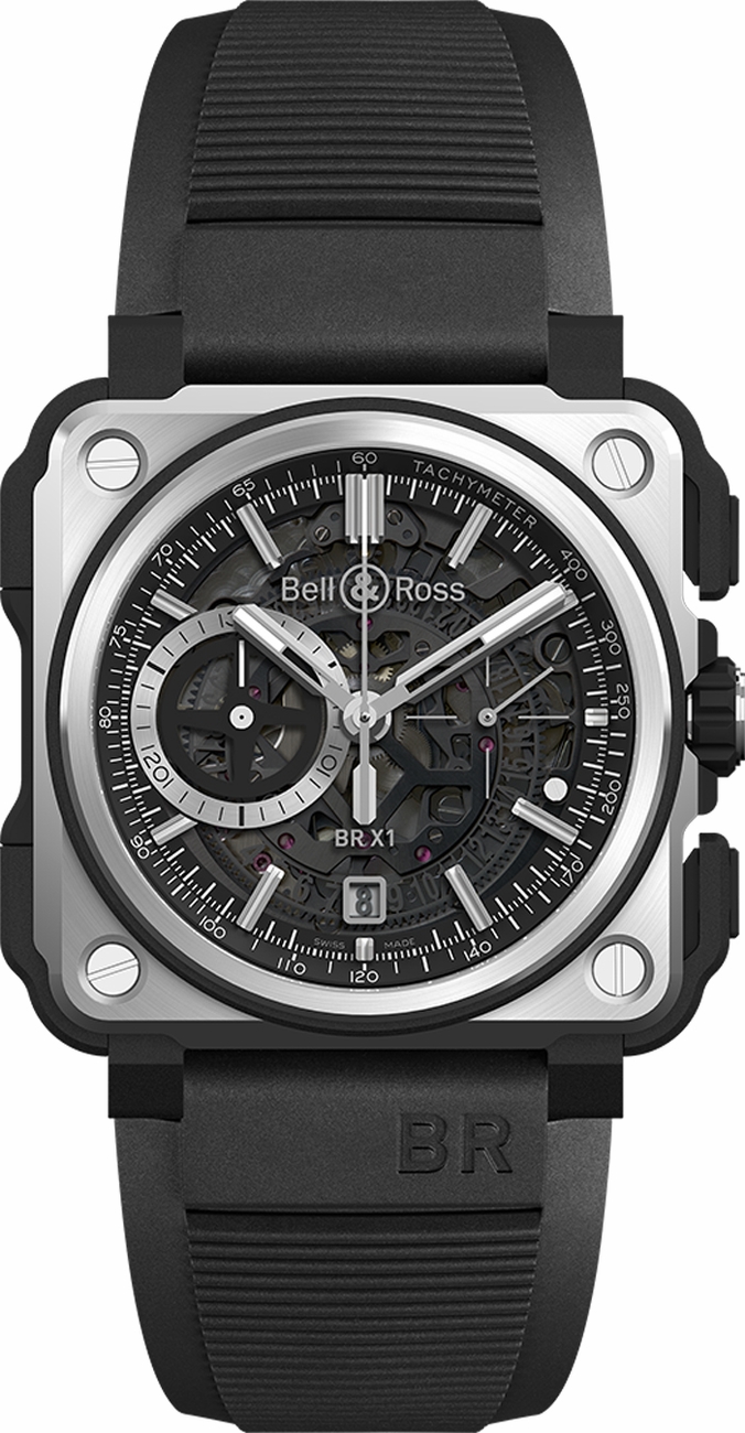 Bell Ross Aviation Instruments Watches Mens Skeleton Black Self winding Automatic BR-X1-BLACK-TITANIUM Watch