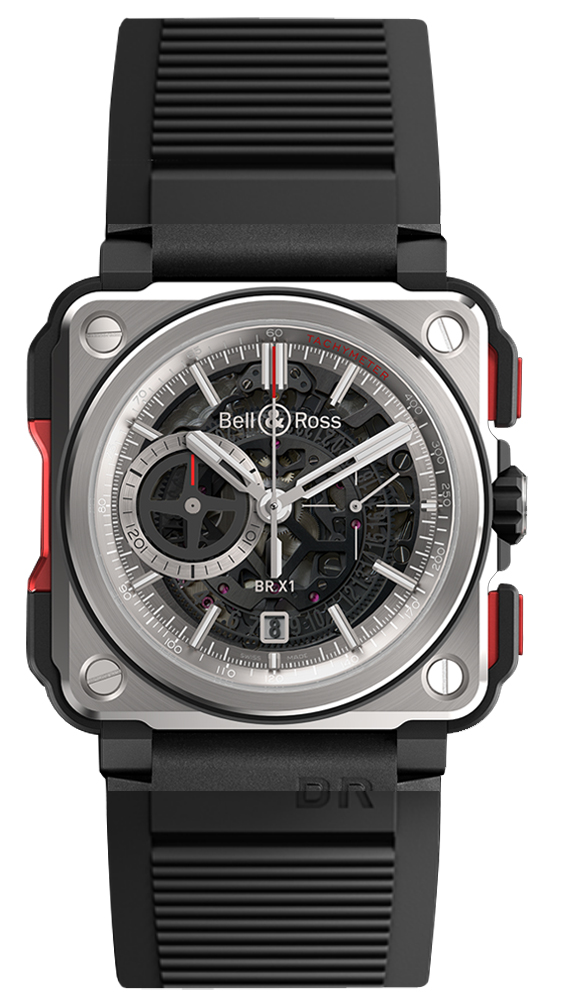 Bell Ross Aviation Instruments Watches Mens Black Skeleton Self winding Automatic BR-X1-CE-TI-RED Watch