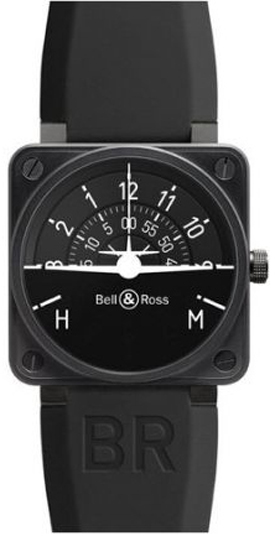 Bell Ross Aviation Instruments Watches Mens Black BR-01-TURN-COORDINATOR Watch