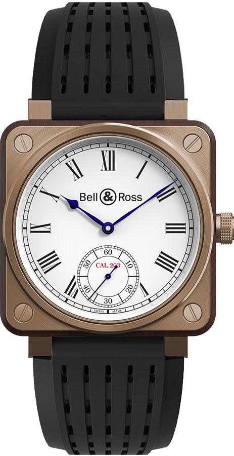 Bell Ross Aviation Instruments Watches Mens Lacquered White Manual Winding BR-01-INSTRUMENT-DE-MARINE-B-P-035 Watch