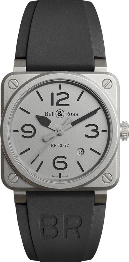 Bell Ross Aviation Instruments Watches  Microblasted Grey Self winding Automatic BR-03-92-HOROBLACK Watch