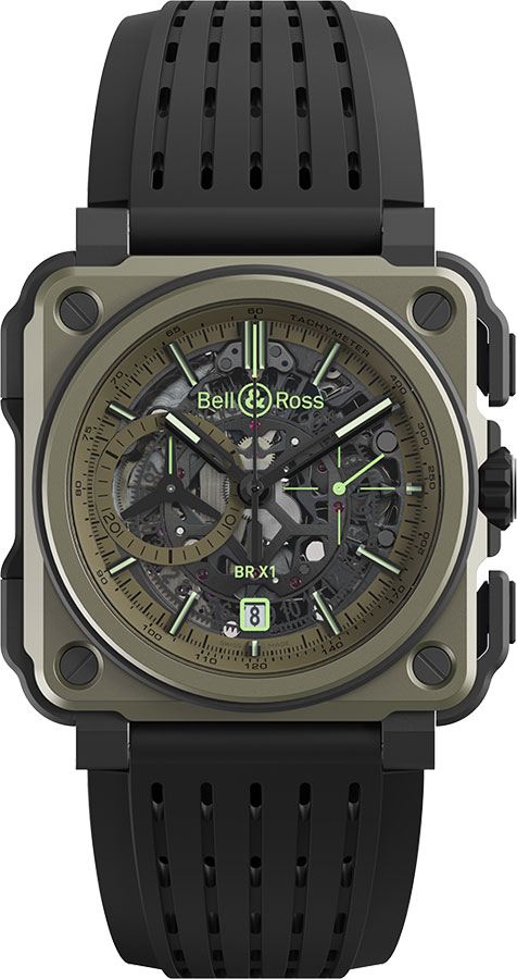 Bell Ross Aviation Instruments Watches Mens Black Self winding Automatic BR-X1-MILITARY Watch