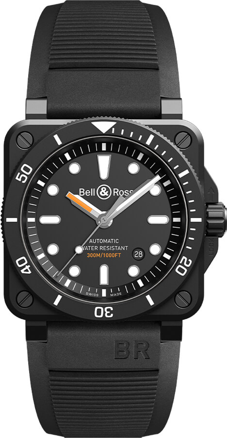 Bell Ross Aviation Instruments Watches Mens Black Self winding Automatic BR-03-92-DIVER-BLACK-MATTE Watch