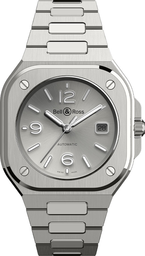 Bell Ross Aviation Instruments Watches Mens Grey Self winding Automatic BR-05-GREY-STEEL Watch