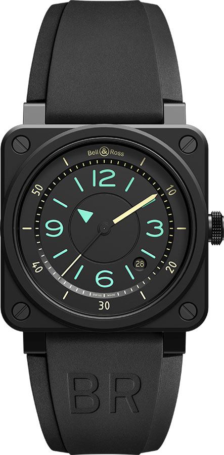 Bell Ross Aviation Instruments Watches Mens Matte Black Self winding Automatic BR-03-92-BI-COMPASS Watch