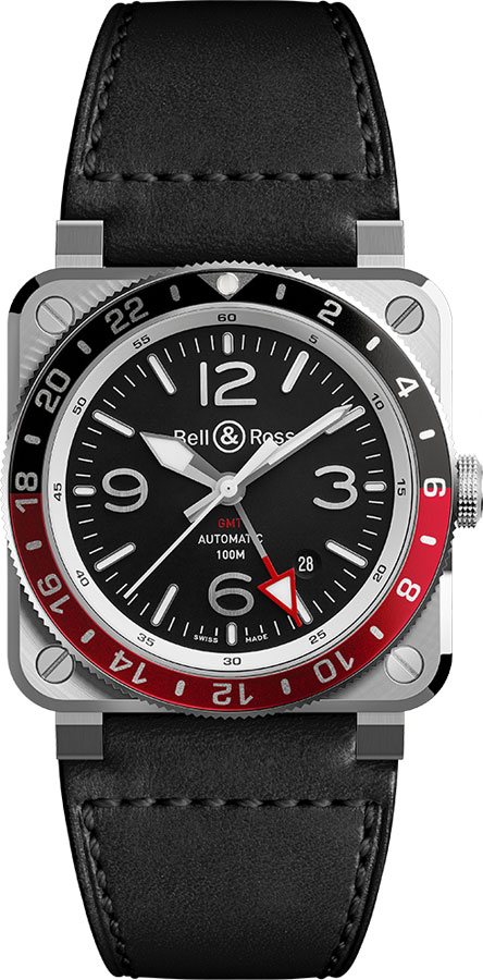 Bell Ross Aviation Instruments Watches Mens Black Self winding Automatic BR-03-93-GMT-COKE Watch