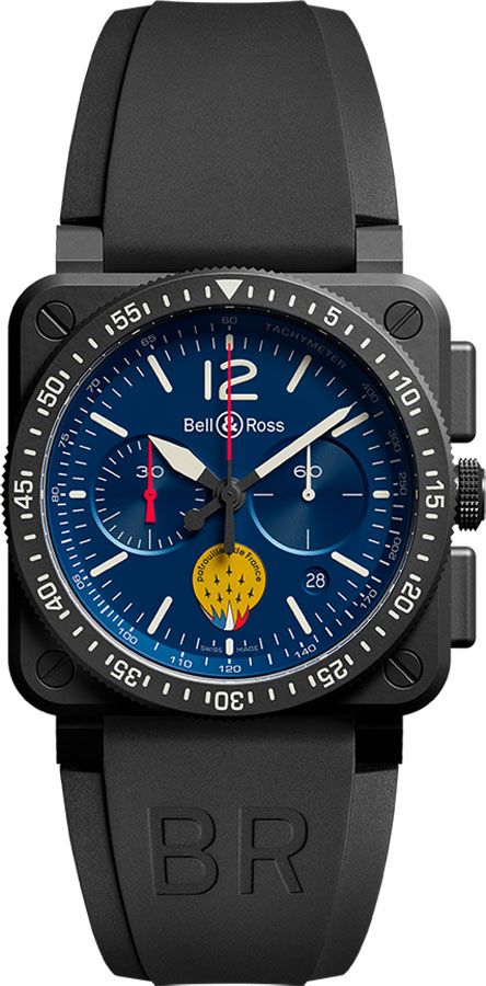 Bell Ross Aviation Instruments Watches Mens Blue Self winding Automatic BR-03-94-PATROUILLE-DE-FRANCE Watch