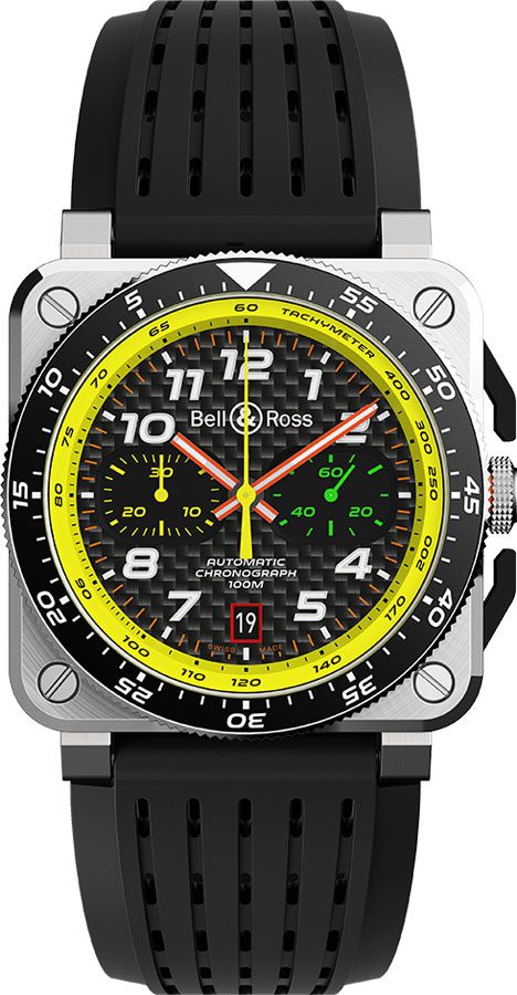 Bell Ross Aviation Instruments Watches Mens Carbon Fiber Black Self winding Automatic BR-03-94-RS19 Watch