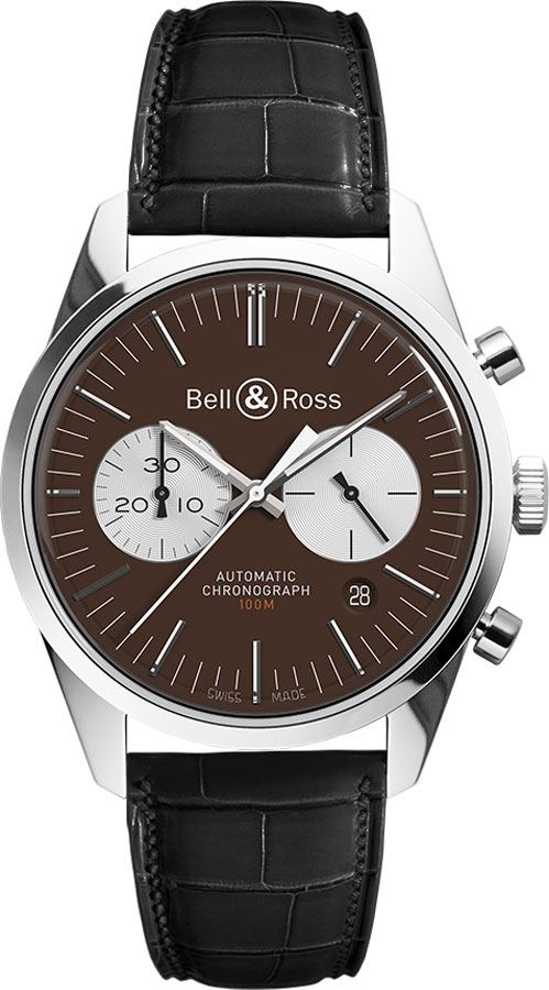 Bell Ross Vintage Watches Mens Opaline Brown Self winding Automatic BR-126-OFFICER-BROWN-B-A-045 Watch