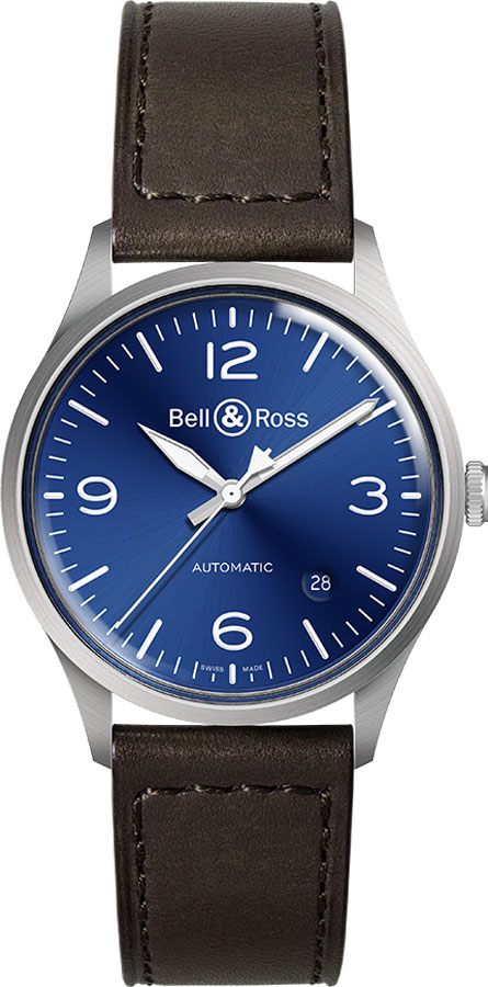 Bell Ross Vintage Watches Mens Sunray Blue Self winding Automatic BR-V1-92-BLUE-STEEL Watch