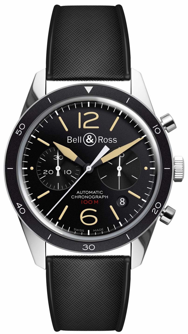 Bell Ross Vintage Watches Mens Black BR-126-SPORT-HERITAGE Watch