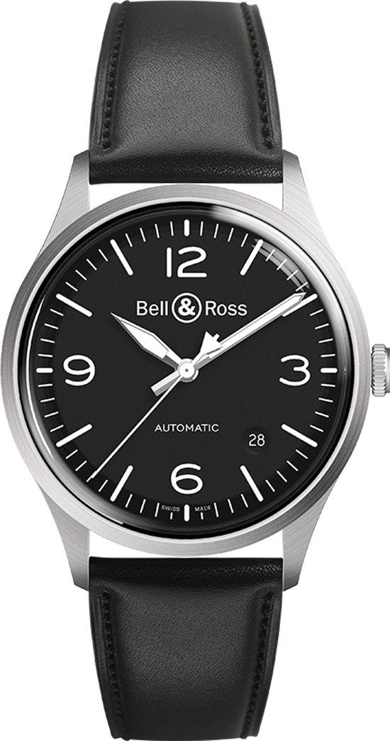 Bell Ross Vintage Watches Mens Matte Black Self winding Automatic BR-V1-92-BLACK-STEEL Watch