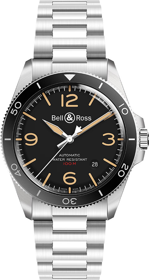Bell Ross Vintage Watches Mens Black Self winding Automatic BR-V2-92-STEEL-HERITAGE Watch