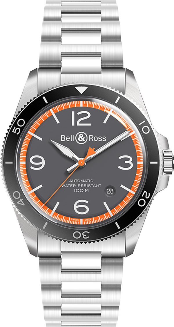 Bell Ross Vintage Watches Mens Matt Grey Self winding Automatic BR-V2-92-GARDE-COTES-SST Watch