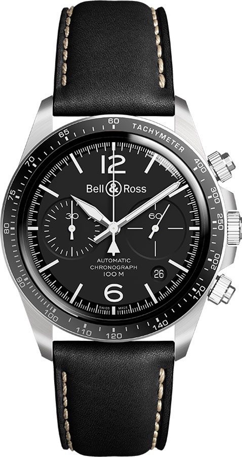 Bell Ross Vintage Watches Mens Matte Black Self winding Automatic BR-V2-94-BLACK-STEEL Watch