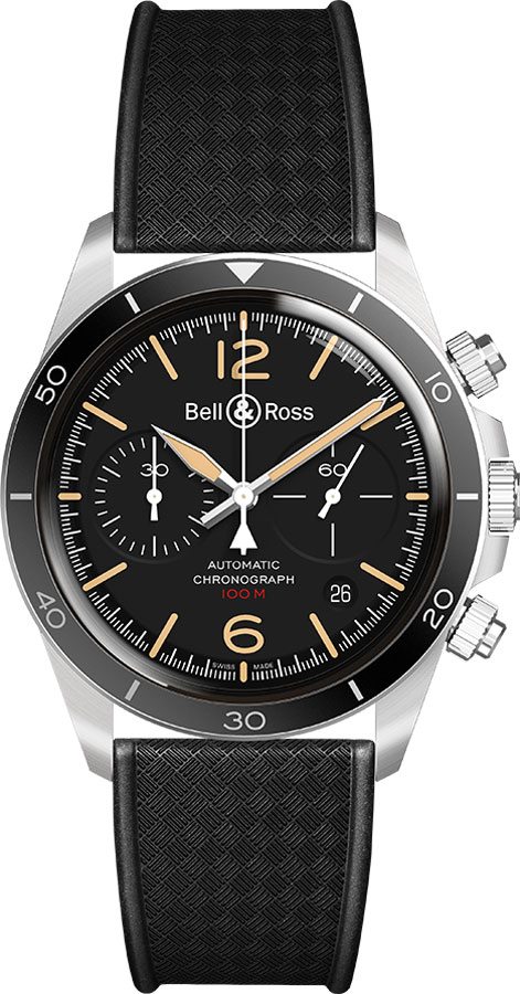 Bell Ross Vintage Watches Mens Black Self winding Automatic BR-V2-94-STEEL-HERITAGE Watch