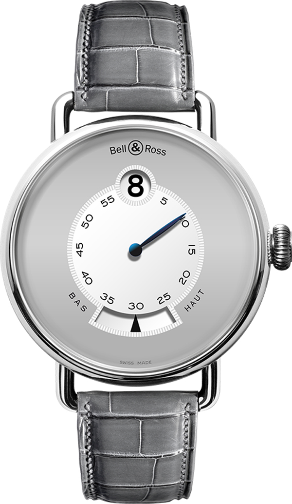 Bell Ross Vintage Watches  Opaline Guilloche Grey Self winding Automatic WW1-HEURE-SAUTANTE-PLATINUM Watch
