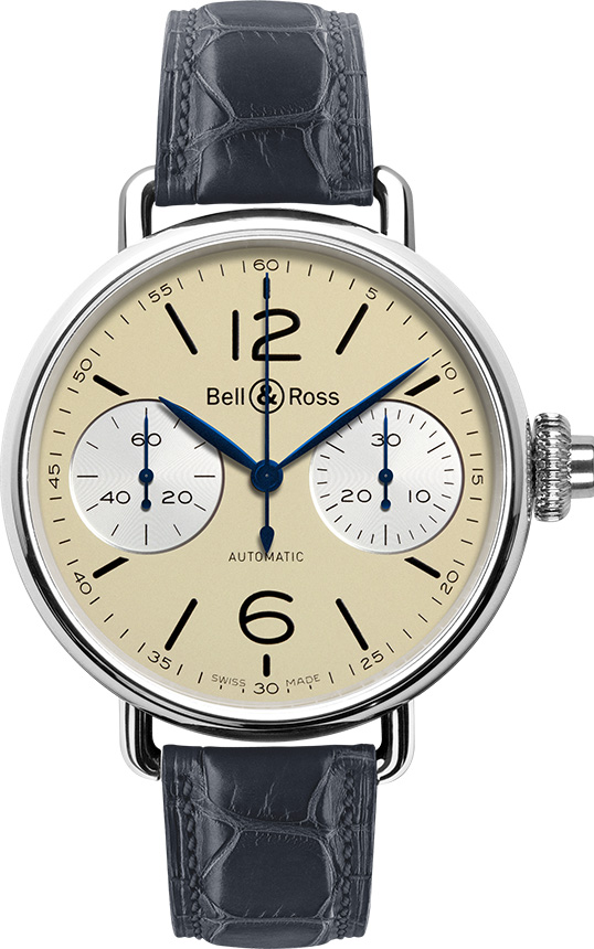 Bell Ross Vintage Watches Mens Ivory Self winding Automatic WW1-CHRONOGRAPH-MONOPOUSSOIR-IVORY Watch
