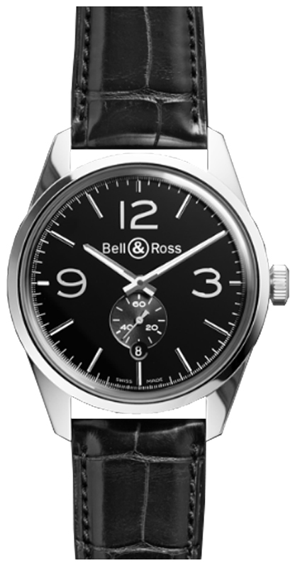 Bell Ross Vintage Watches Mens Black BR-123-OFFICER-BLACK Watch
