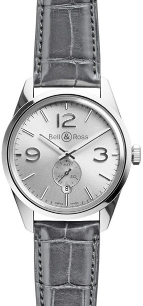 Bell Ross Vintage Watches Mens Silver Self winding Automatic BR-123-OFFICER-WHITE Watch