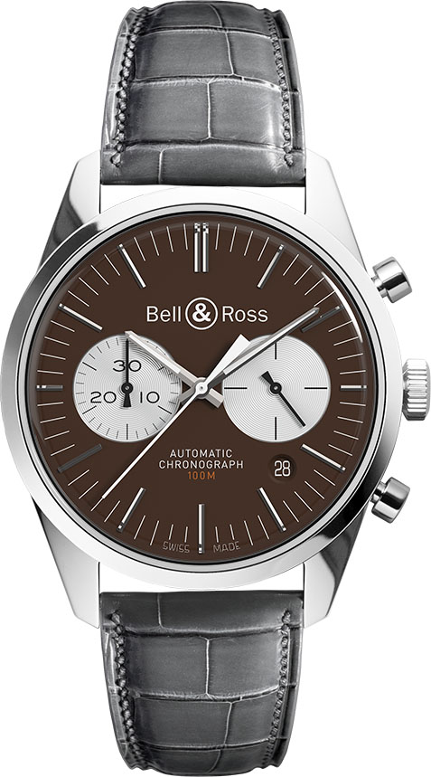 Bell Ross Vintage Watches Mens Brown Self winding Automatic BR-126-OFFICER-BROWN Watch