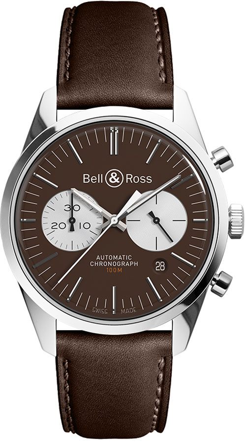 Bell Ross Vintage Watches Mens Opaline Brown Self winding Automatic BR-126-OFFICER-BROWN-B-V-039 Watch