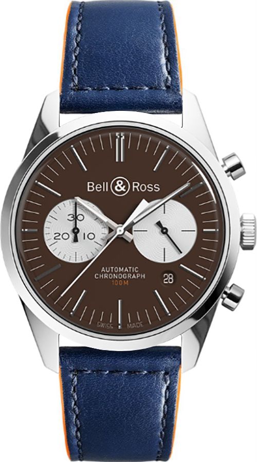 Bell Ross Vintage Watches Mens Brown Self winding Automatic BR-126-OFFICER-BROWN-B-V-072 Watch