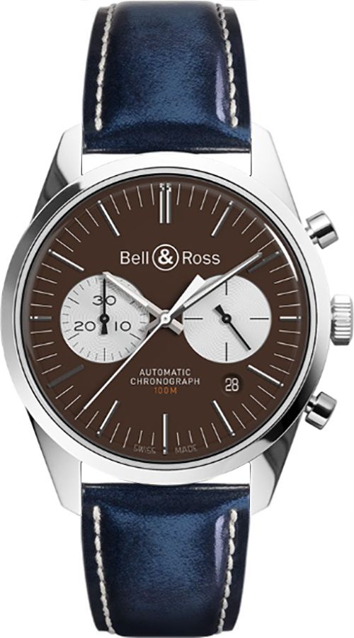 Bell Ross Vintage Watches Mens Brown Self winding Automatic BR-126-OFFICER-BROWN-B-V-061 Watch