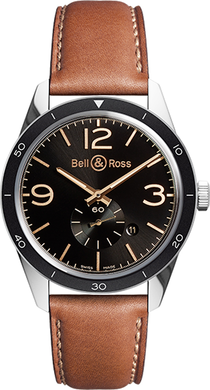 Bell Ross Vintage Watches Mens Black Self winding Automatic BR-123-GOLDEN-HERITAGE Watch