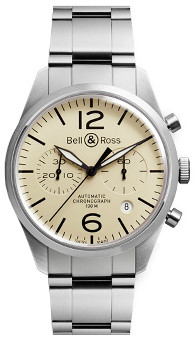 Bell Ross Vintage Watches Mens Beige Self winding Automatic BR-126-ORIGINAL-BEIGE-STEEL Watch