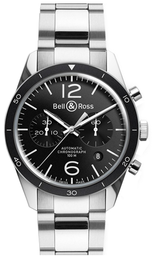 Bell Ross Vintage Watches Mens Black Self winding Automatic BR-126-SPORT-STEEL Watch