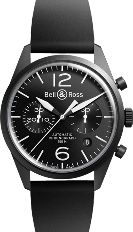 Bell Ross Vintage Watches Mens Black  BR-126-ORIGINAL-CARBON-RS Watch