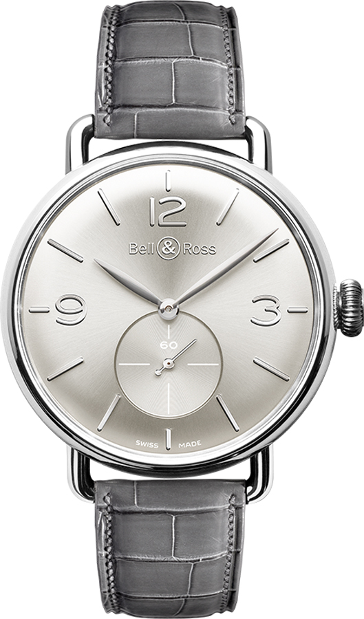 Bell Ross Vintage Watches Mens Sunray Patterned Silver Manual Winding WW1-ARGENTIUM-SILVER Watch