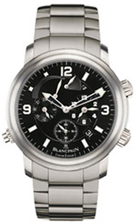 Blancpain Leman GMT Alarm Watches Mens Black Self-winding Automatic 2041-1230-98B Watch