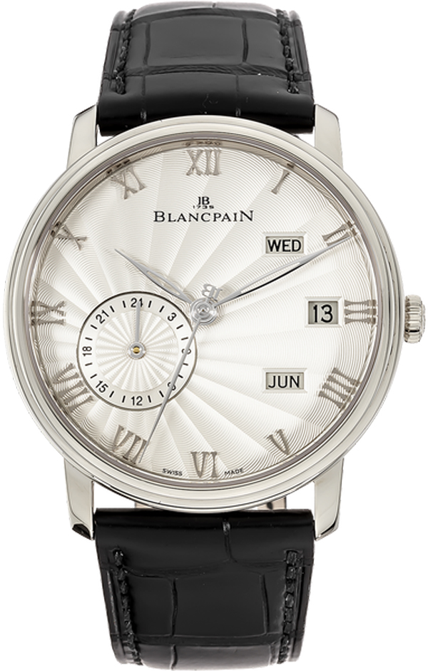 Blancpain Villeret Watches Mens Stamped Flinque Opaline Silver Self-winding Automatic 6670-1542-55B Watch