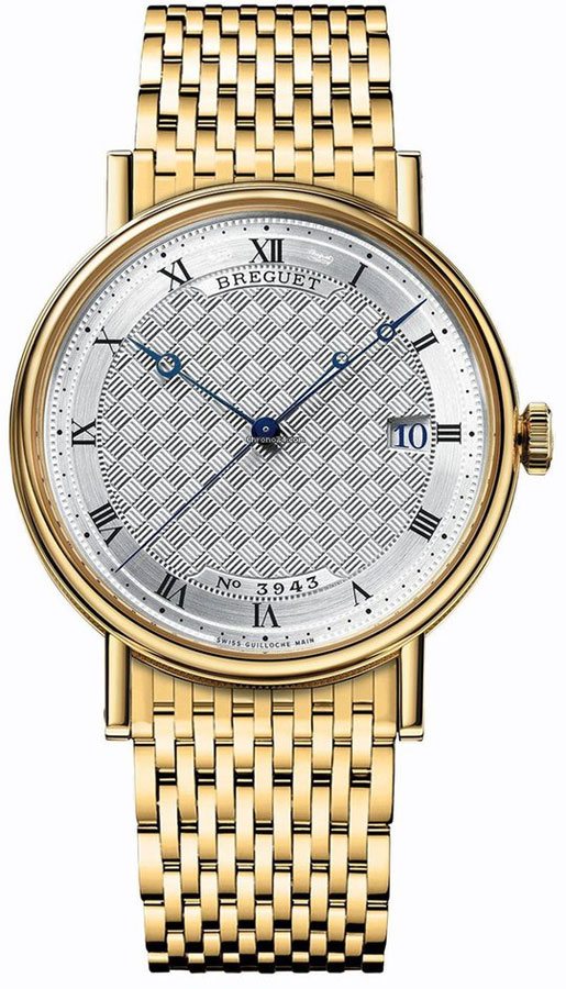 Breguet Classique Collection Watches Mens Handengraved Silver Self winding Automatic 5177BA-12-AV0 Watch