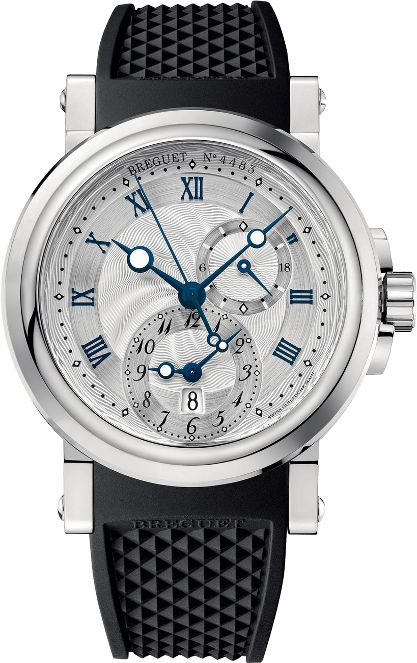 Breguet Marine Watches Mens Guilloche Silver Self winding Automatic 5857ST-12-5ZU Watch