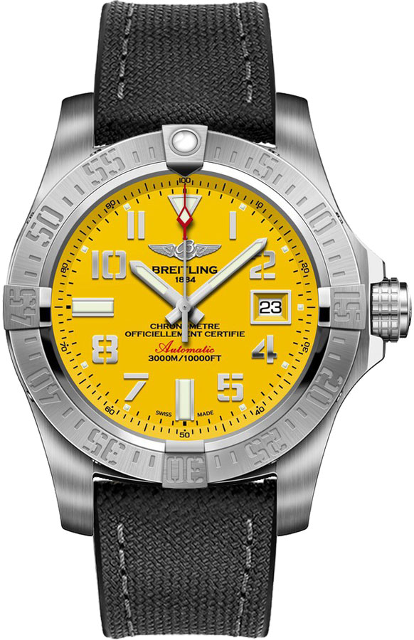 Breitling Avenger Watches Mens Cobra Yellow Manual Winding A17331101I1W1 Watch