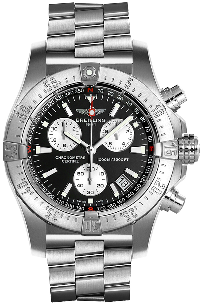 Breitling Avenger Watches Mens Black Stainless Steel Bracelet A7339010-BA04-147A Watch