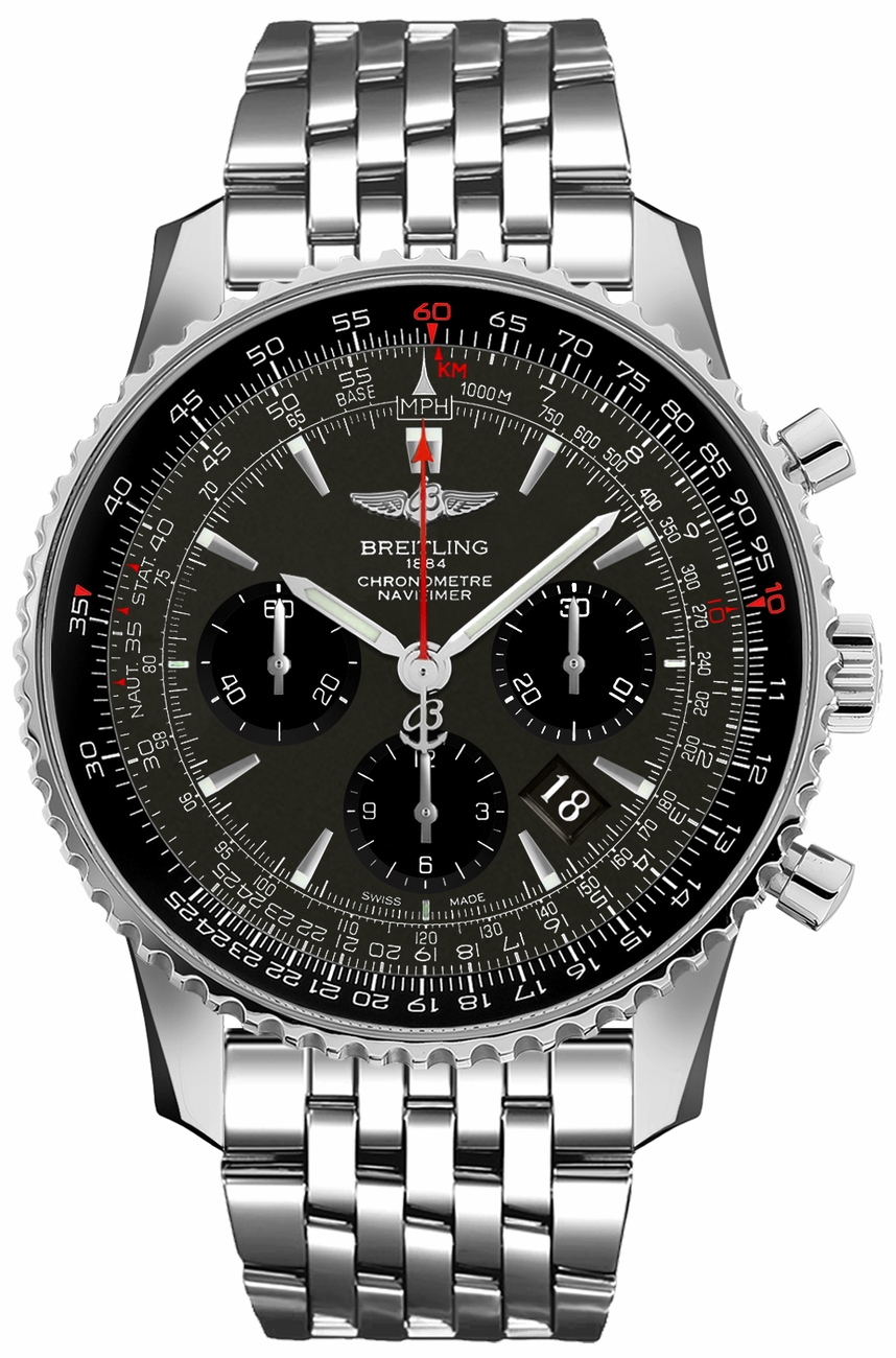 Breitling Navitimer Watches Mens Stratos Grey Self winding Automatic Chronometer AB01271A-F570-453A Watch