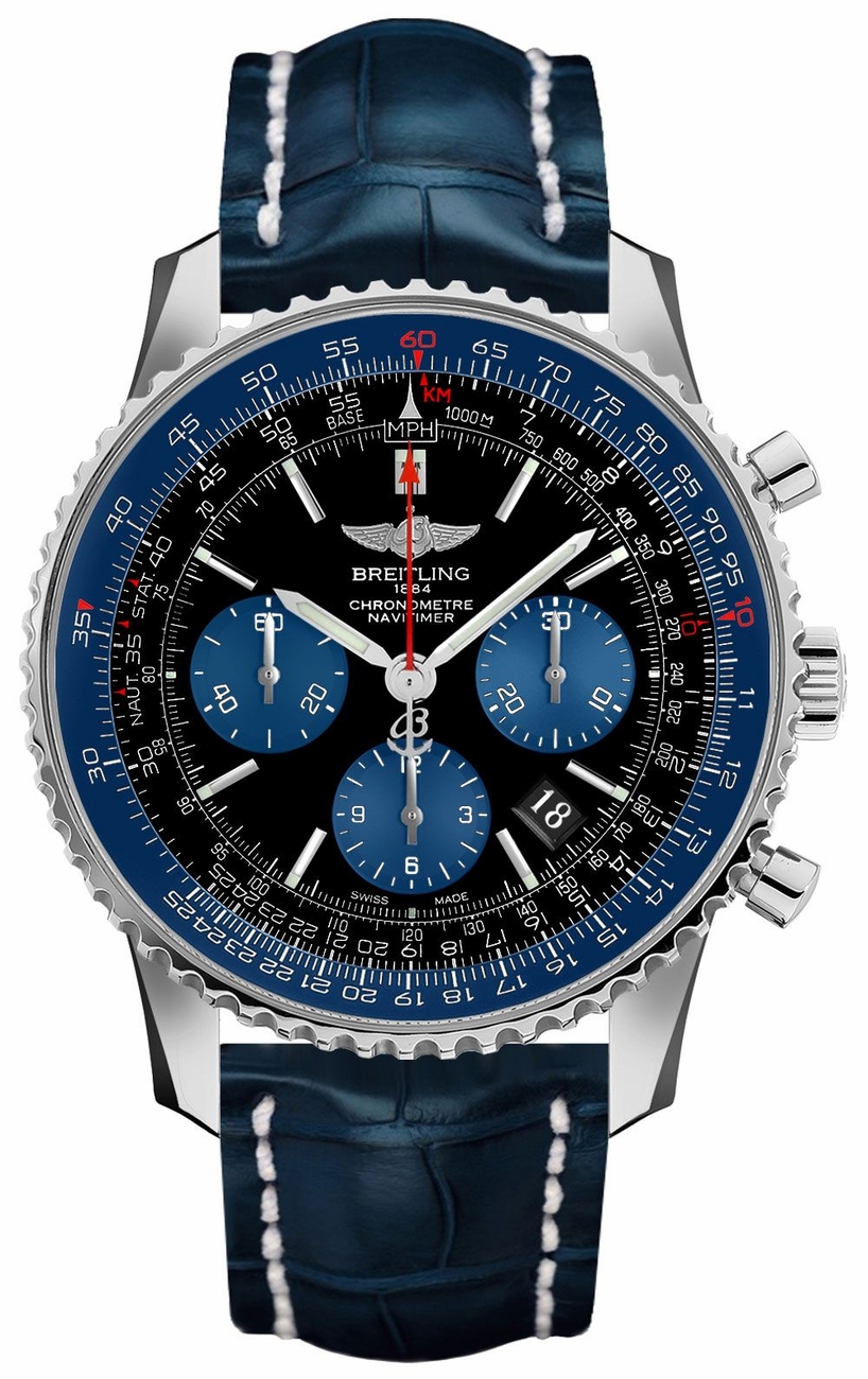 Breitling Navitimer Watches Mens Black Self winding Automatic Chronometer AB012116-BE09-732P Watch
