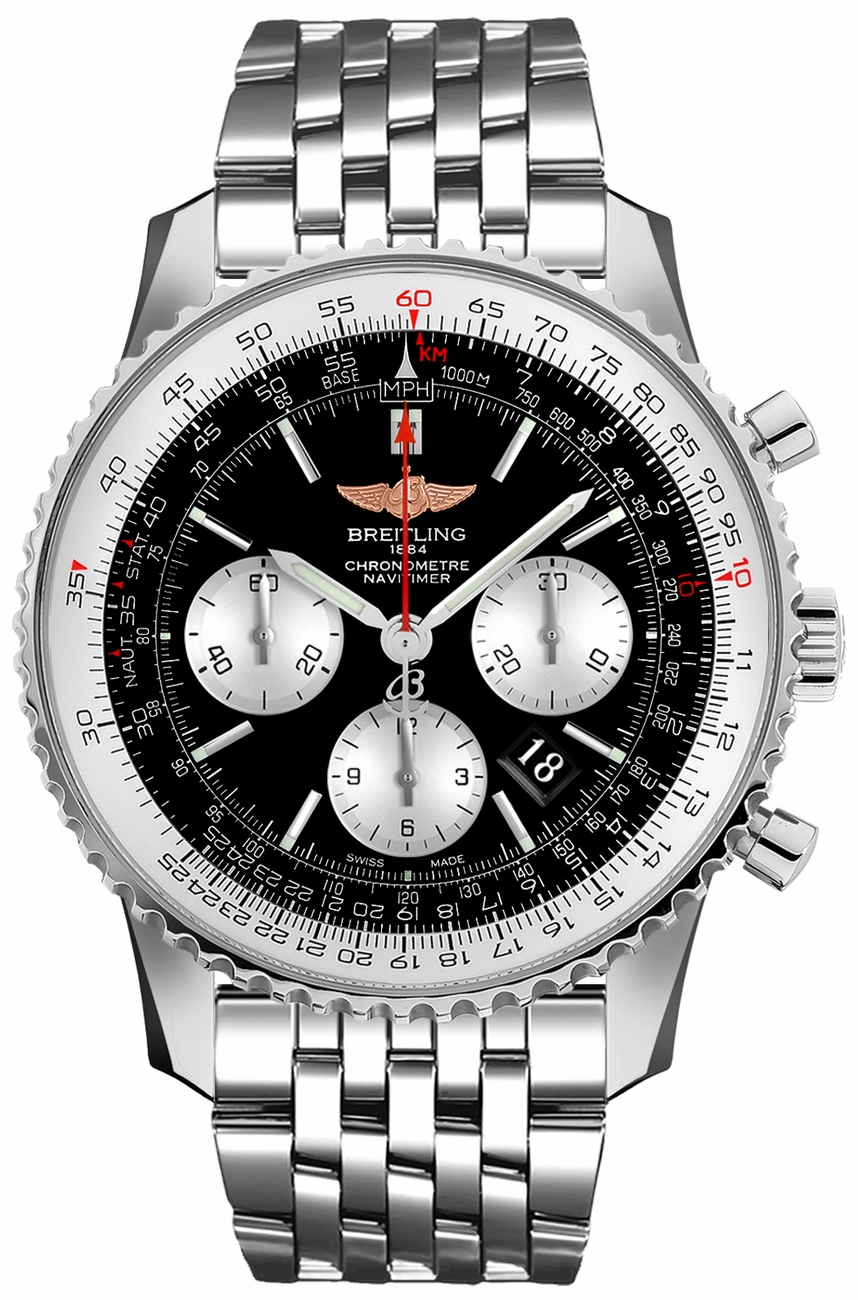 Breitling Navitimer Watches Mens Black Self winding Automatic Chronometer AB012721-BD09-453A Watch