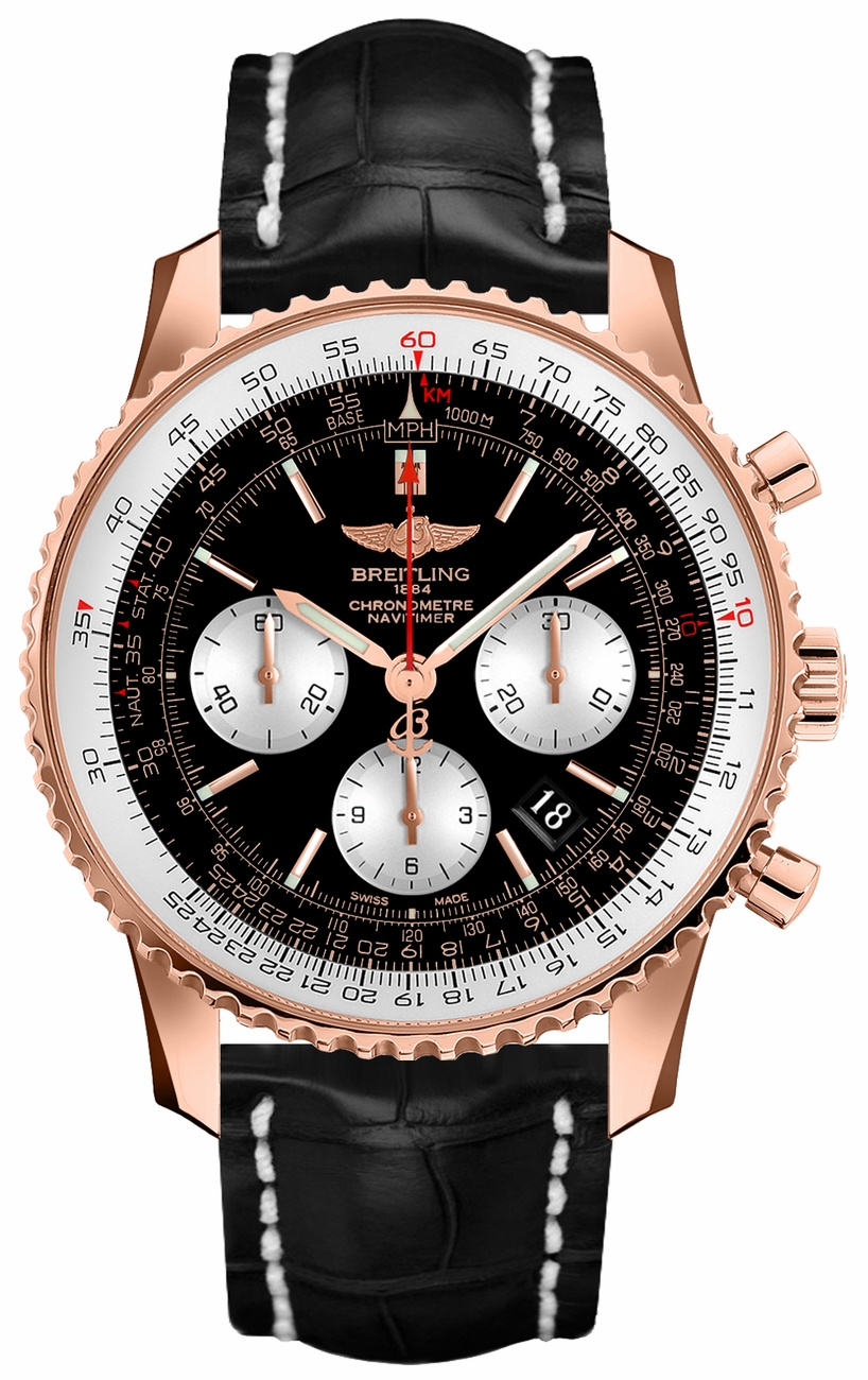 Breitling Navitimer Watches Mens Black Self winding Automatic RB012012-BA49-743P Watch