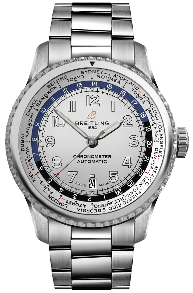 Breitling Navitimer Aviator 8 Watches Mens Silver Self winding Automatic AB3521U01G1A1 Watch
