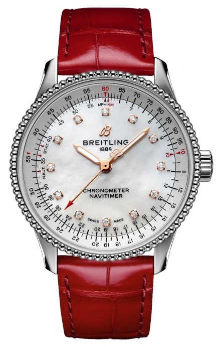 Breitling Navitimer Watches Ladies White Mother of Pearl Self winding Automatic A17395211A1P5 Watch