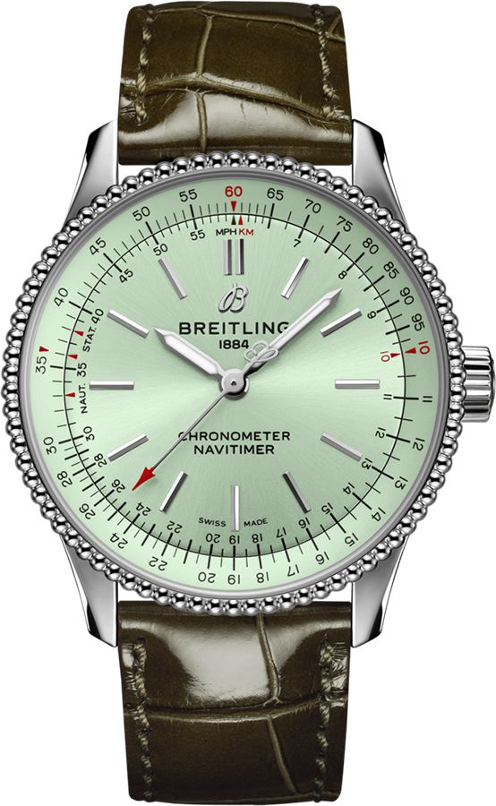 Breitling Navitimer Watches Mens Green Self Winding Automatic A17395361L1P1 Watch