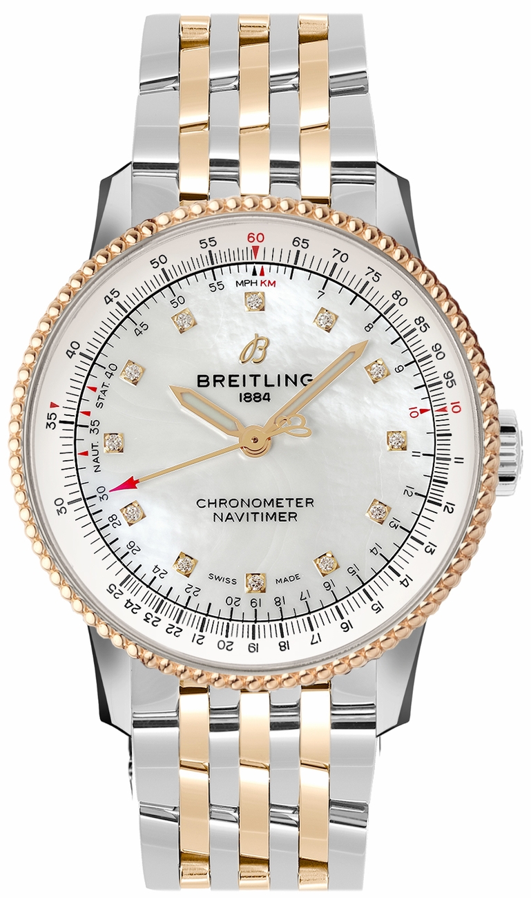 Breitling Navitimer Watches Ladies White Mother of Pearl Self winding Automatic U17395211A1U1 Watch