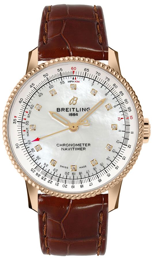 Breitling Navitimer Watches Ladies White Mother of Pearl Self winding Automatic R17395211A1P1 Watch
