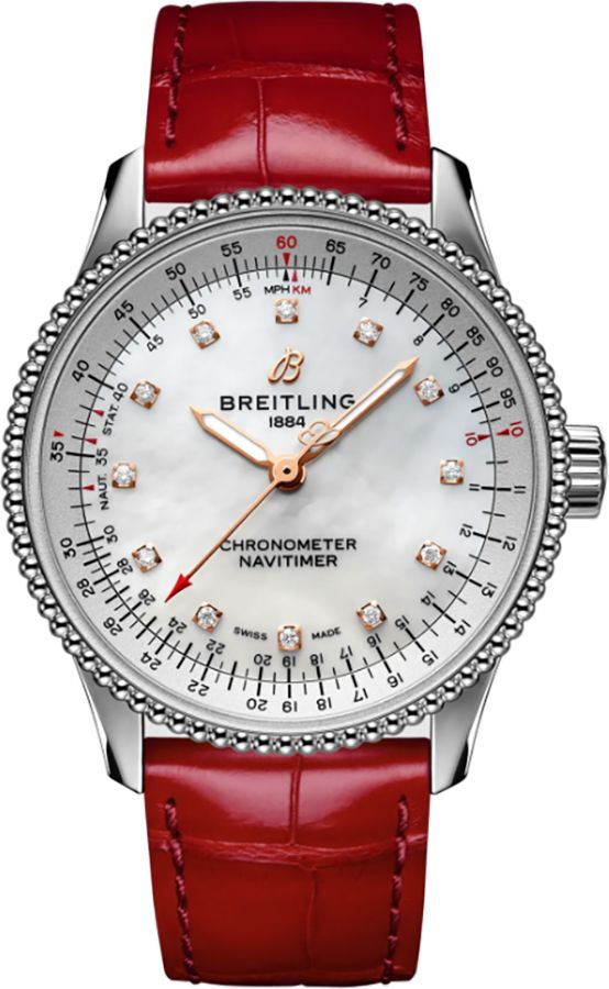 Breitling Navitimer Watches Ladies White Mother of Pearl Self winding Automatic A17395211A1P6 Watch